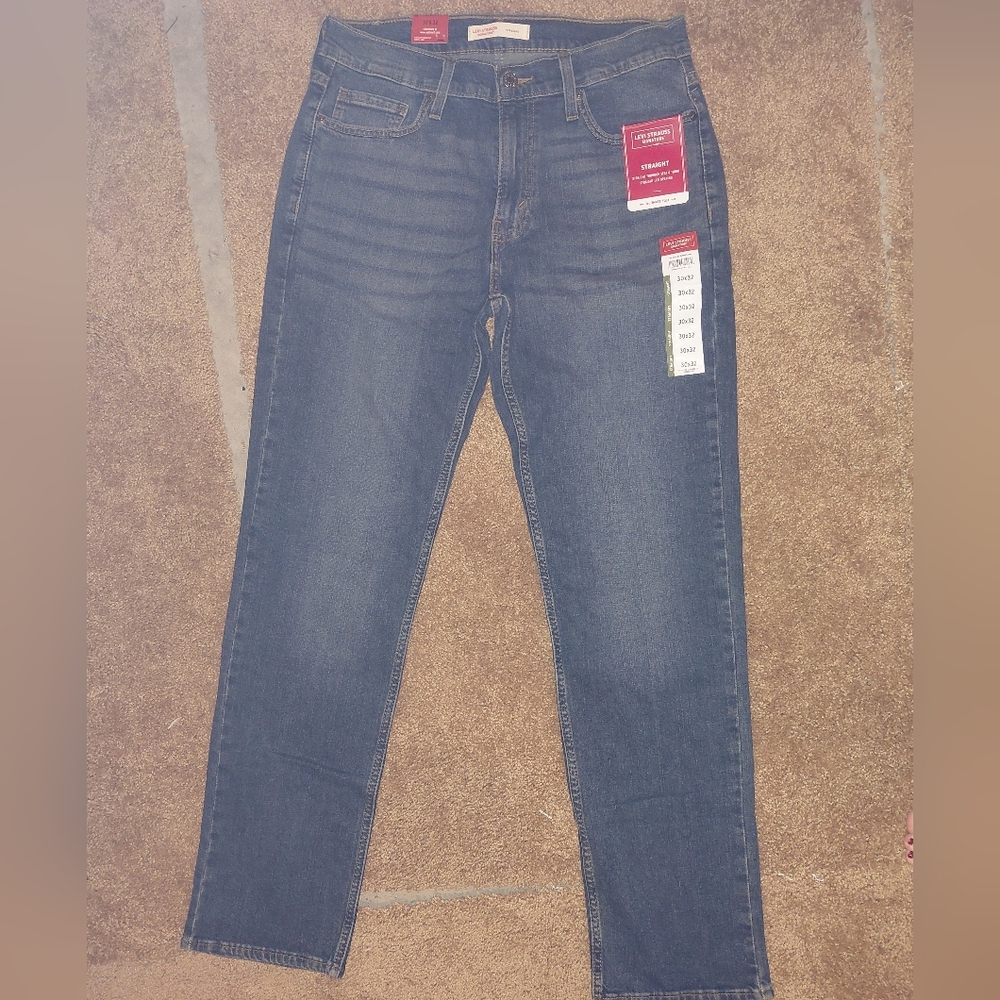 Levi Strauss Signature Straight Fit Jeans 30x32 NWT Blue Denim Mens